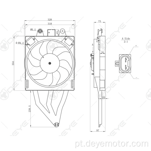 Ventiladores de resfriamento do radiador automotivo para FIAT PANDH